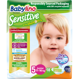 Scutece Babylino Sensitive N5 11-16 kg/18 buc