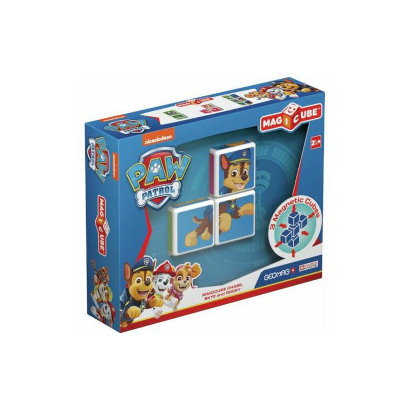 Set Constructie Magnetic Magicube Paw Patrol Chase, Skye si Rocky