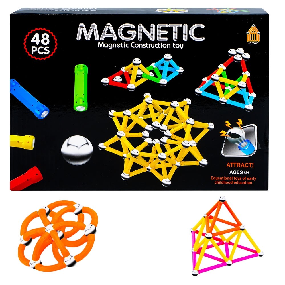 Joc constructii magnetic, 48 piese