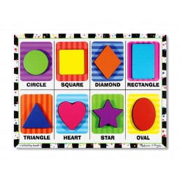 Puzzle lemn in relief Forme geometrice Melissa and Doug - 1