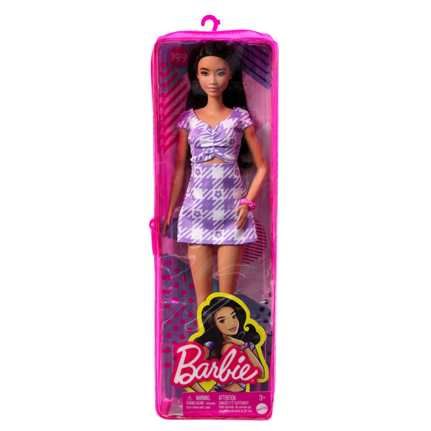 Barbie - Fashionistas Papusa barbie fashionista bruneta cu rochie mov