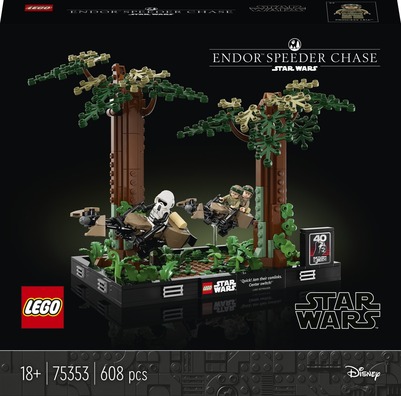 Lego Star Wars Tm Lego star wars diorama de urmarire cu speederul pe endor 75353