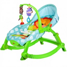 Scaun si balansoar MalPlay cu vibratii ,jucarii detasabile pentru bebelusi, verde/albastru 0 - 18 kg - 1