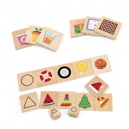 Puzzle de asociere din lemn, Invatam formele, Viga Toys - 1