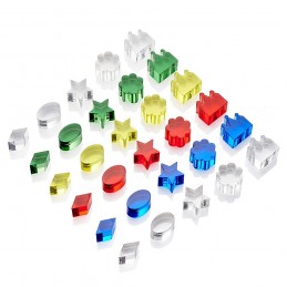 Cristale colorate transparente, set 30 de piese, TickiT - 1