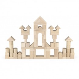 Set cuburi de construit Jumbo, 75 buc natur (3,5 cm), Viga - 1
