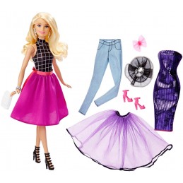 Jucarie - Papusa Barbie Mattel BRB Fashion Mix'n Match Doll Blonda DJW57-DJW58 - 1