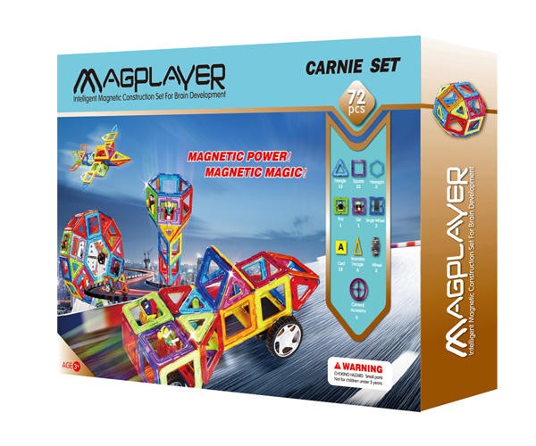 Joc de constructie magnetic – 72 piese Magplayer