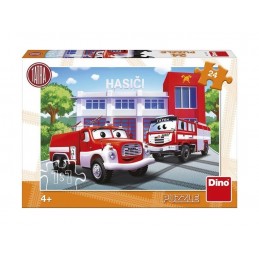 Puzzle - Masina de pompieri (24 piese), Dino