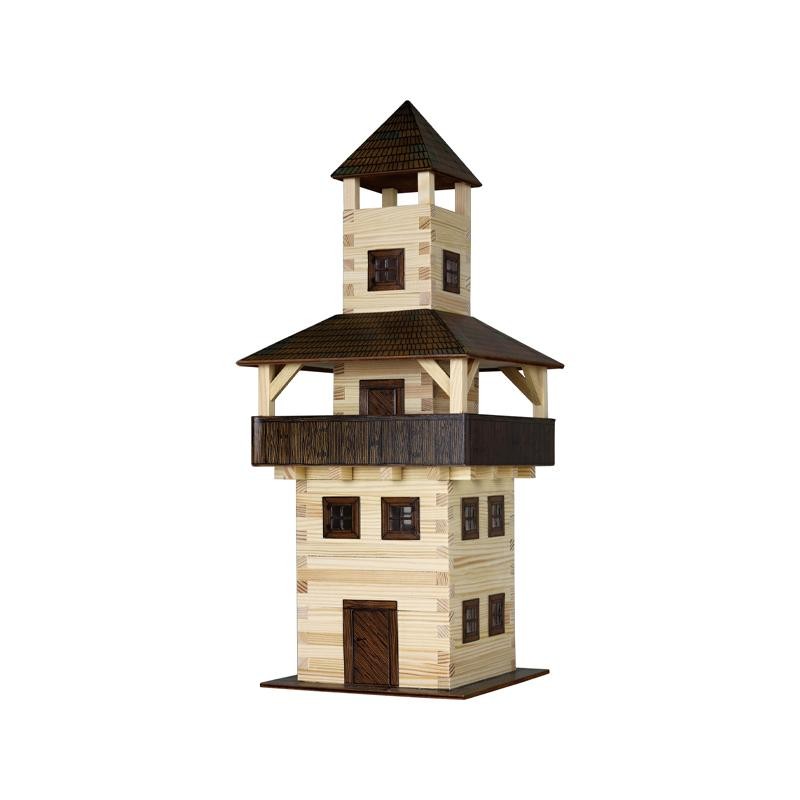 Set constructie arhitectura Turn, 276 piese din lemn, Walachia orasuljucariilor.ro