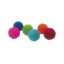 Set 6 mingiute colorate educative din cauciuc natural, 10 cm, Rubbabu