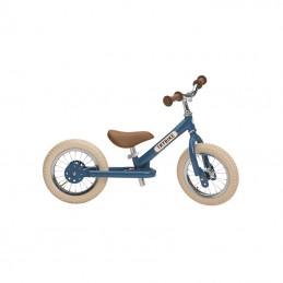 Bicicleta fara pedale vintage 2 in 1 tricicleta copii, albastru, Trybike