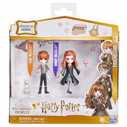 HARRY POTTER WIZARDING WORLD MAGICAL MINIS SET 2 FIGURINE RON SI GINNY WEASLEY